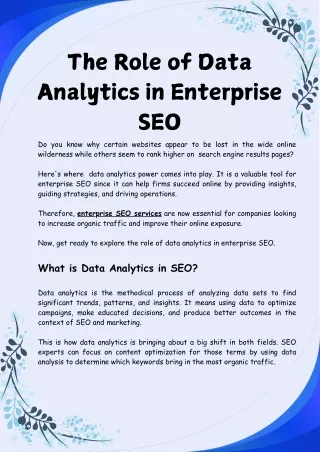 The Role of Data Analytics in Enterprise SEO