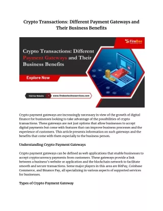 A Technical Analysis of Leading Crypto Payment Gateways for Businesses