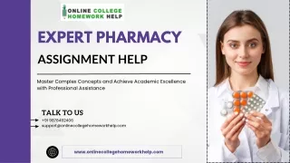 Expert Pharmacy Assignment and Homework Help:  Your Guide to Academic Success