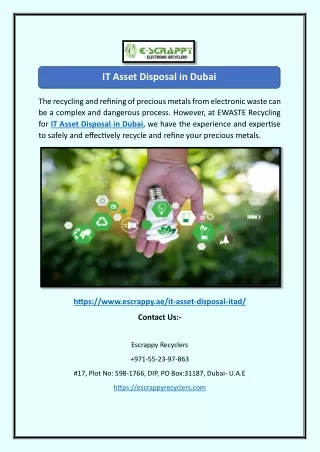 IT Asset Disposal in Dubai