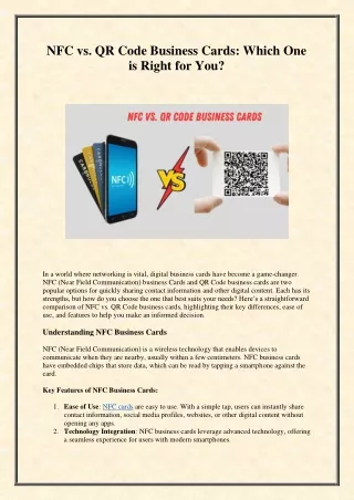 NFC vs. QR Code Business Cards Which One is Right for You