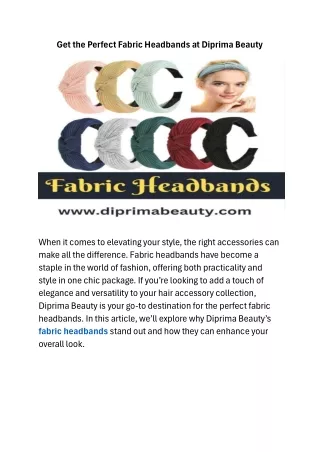 Get the Perfect Fabric Headbands at Diprima Beauty