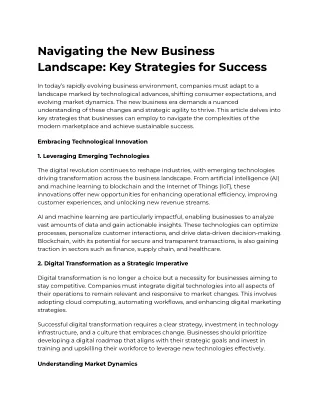 Navigating the New Business Landscape_ Key Strategies for Success