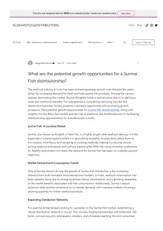 What are the potential growth opportunities for a SurmaiFish distributorship