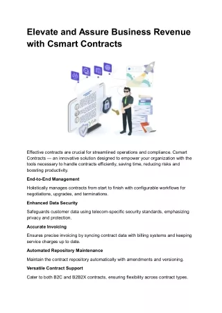 Elevate and Assure Business Revenue with Csmart Contracts