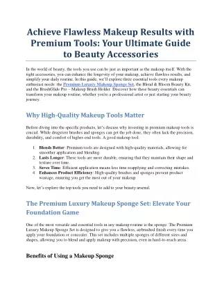 Achieve Flawless Makeup Results with Premium Tools