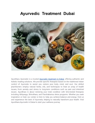 Ayurvedic  Treatment  Dubai