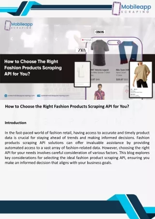 How to Choose the Right Fashion Products Scraping API for You.PPT