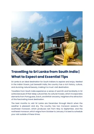 Sri Lanka Tour Packages: Essential Tips To Make Your Tip Memorable