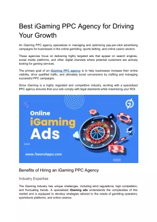 Best iGaming PPC Agency for Driving Your Growth