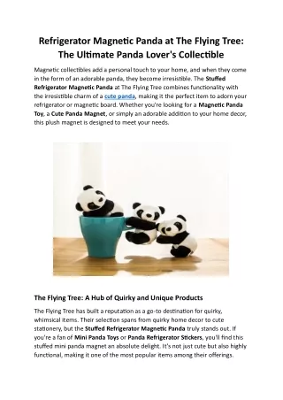 Buy Magnetic Panda | Affordable Mini Panda for Home Decor at The Flying Tree