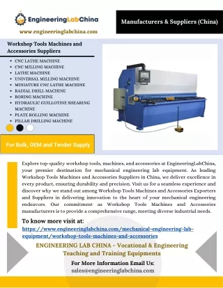 Workshop Tools Machines and Accessories Suppliers