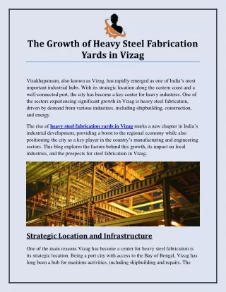 The Growth of Heavy Steel Fabrication Yards in Vizag