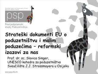 Strateški dokumenti EU o poduzetništvu i malim poduzećima – reformski izazovi za nas