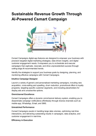 Sustainable Revenue Growth Through AI-Powered Csmart Campaign