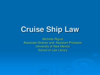 Cruise Ship Law