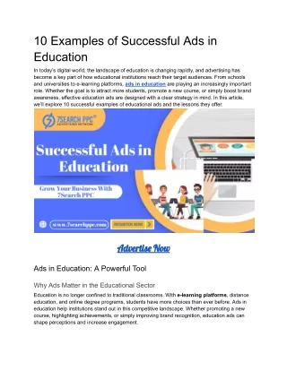 10 Examples of Successful Ads in Education