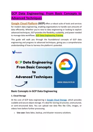 GCP Data Engineering Online Training in Ameerpet - GCP