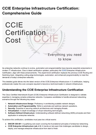 CCIE Enterprise Infrastructure Certification_ Comprehensive Guide