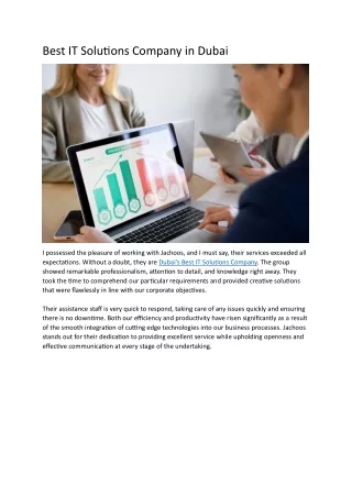 Best IT Solutions Company in Dubai