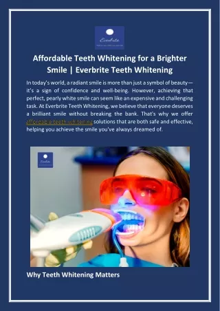 Affordable Teeth Whitening for a Brighter Smile | Everbrite Teeth Whitening