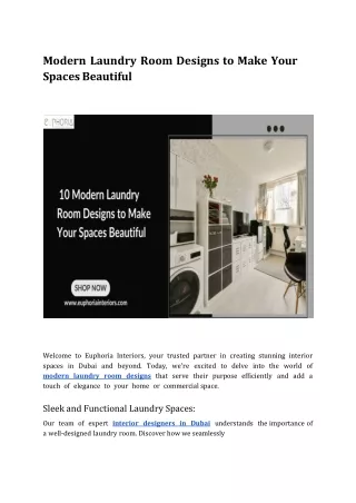 Modern Laundry Room Designs to Make Your Spaces Beautiful