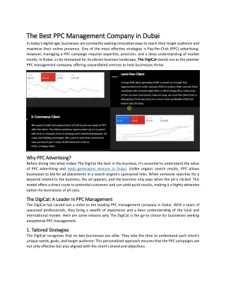 The Best PPC Management Company in Dubai