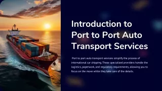 Port to Port Auto Transport Services