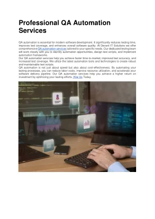 Professional QA Automation Services
