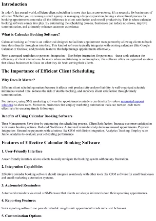 Calendar Booking Software: The Key to Efficient Client Scheduling