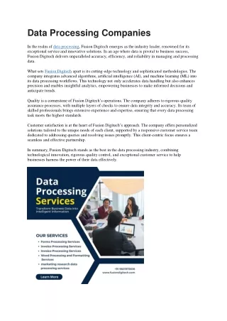 Data Processing Companies