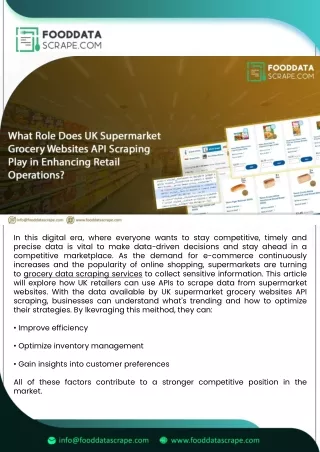 What Role Does UK Supermarket Grocery Websites API Scraping Play in Enhancing Re