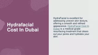 Hydrafacial Cost In Dubai