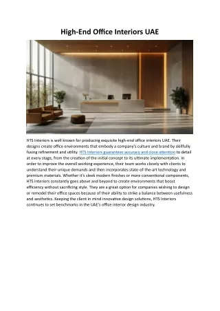 High-End Office Interiors