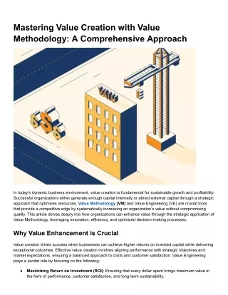 Mastering Value Creation with Value Methodology_ A Comprehensive Approach