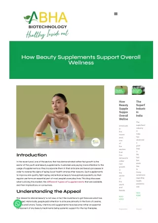 How Beauty Supplements Support Overall Wellness | Abha Biotechnology