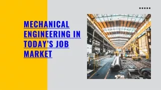 Mechanical Engineering in Today’s Job Market