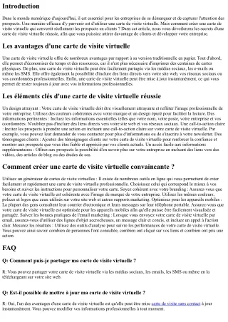 Les secrets d'une carte de visite virtuelle qui convertit les prospects en clien