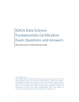 ISACA Data Science Fundamentals Certification Exam Questions and Answers