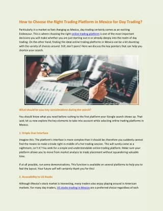 How to Choose the Right Trading Platform in Mexico for Day Trading