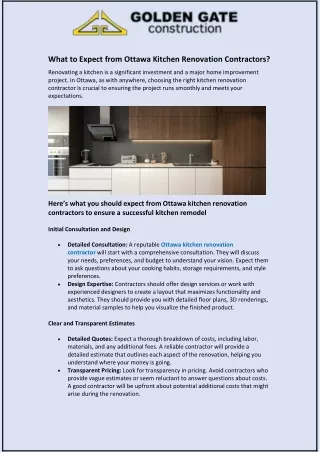 What to Expect from Ottawa Kitchen Renovation Contractors?