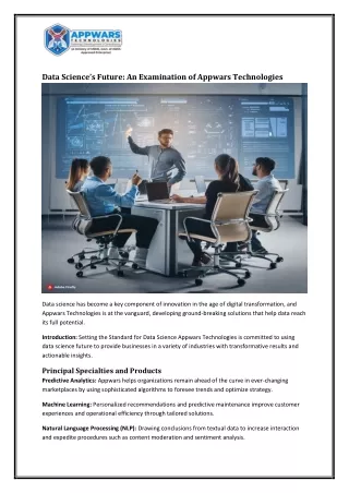 Data Science Future An Examination of Appwars Technologies