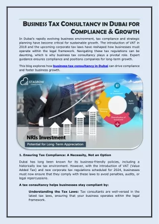 Business Tax Consultancy in Dubai for Compliance