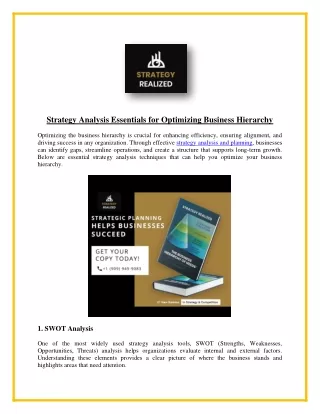 Strategy Analysis And Planning For Business Hierarchy