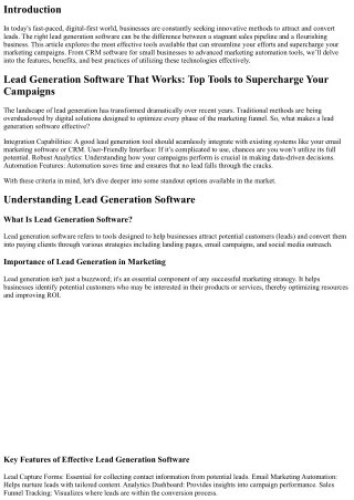 Lead Generation Software That Works: Top Tools to Supercharge Your Campaigns
