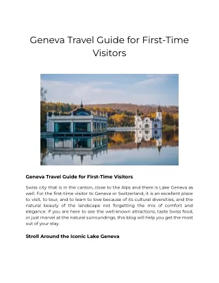 Geneva Travel Guide for First-Time Visitors