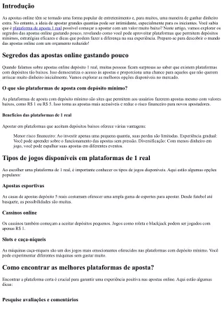 “Segredos das apostas online gastando pouco”