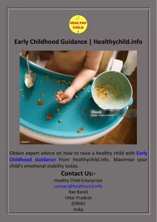 Early Childhood Guidance  Healthychild.info