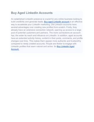 Buy Aged Linkedin Accounts