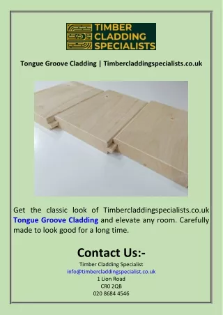 Tongue Groove Cladding  Timbercladdingspecialists.co.uk